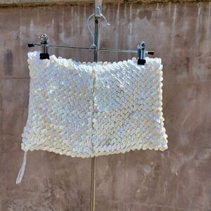 Jessica McClintock Gunne sax mellinium 2000 y2k sequined tube top
